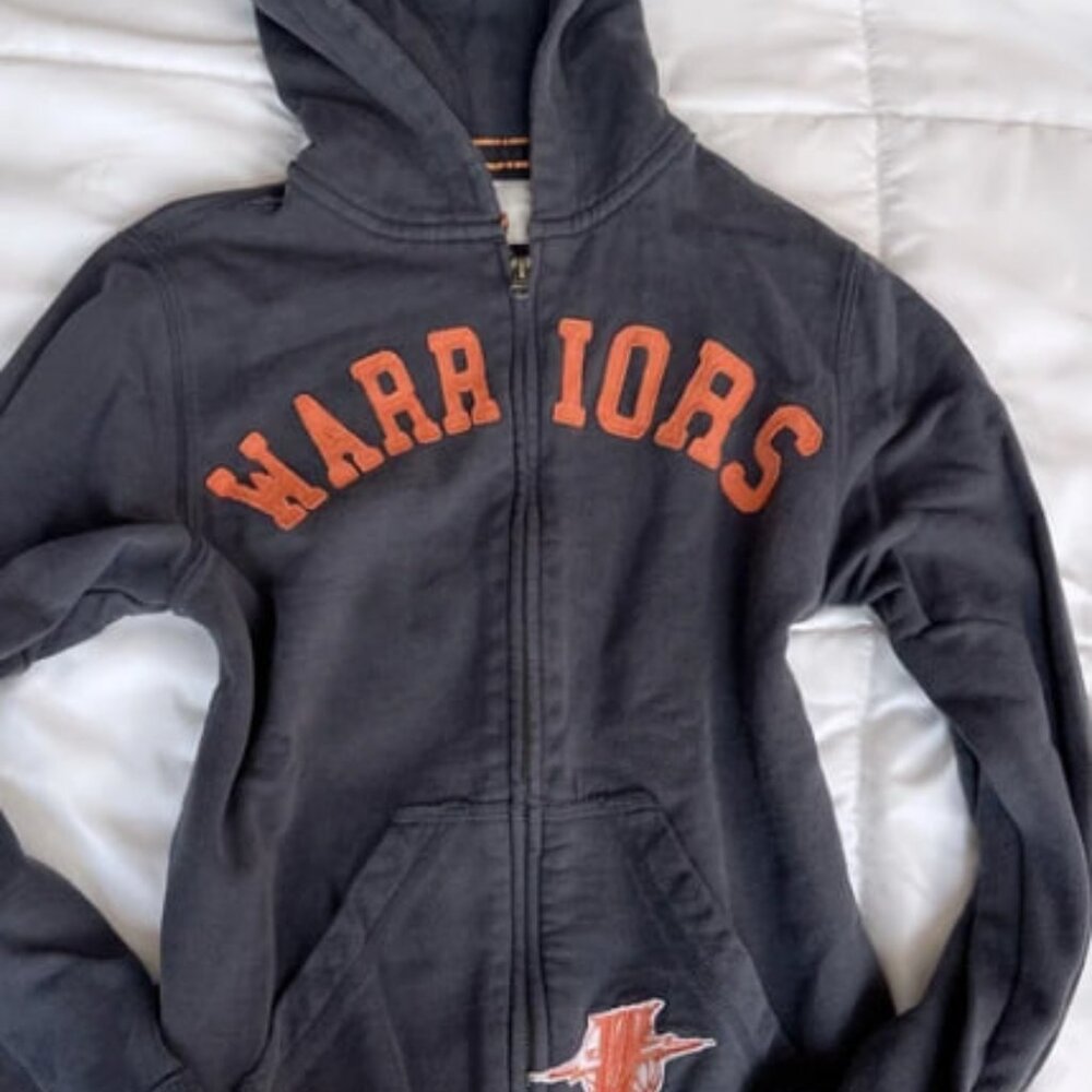 warriors zip up hoodie